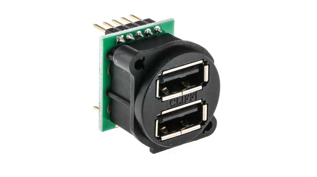 Złącze USB, Gniazdo, USB-A 2.0, Prosty, Pozycje - 5